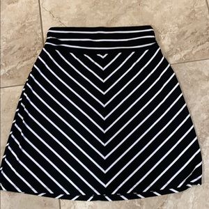 Striped Knee Length Skirt